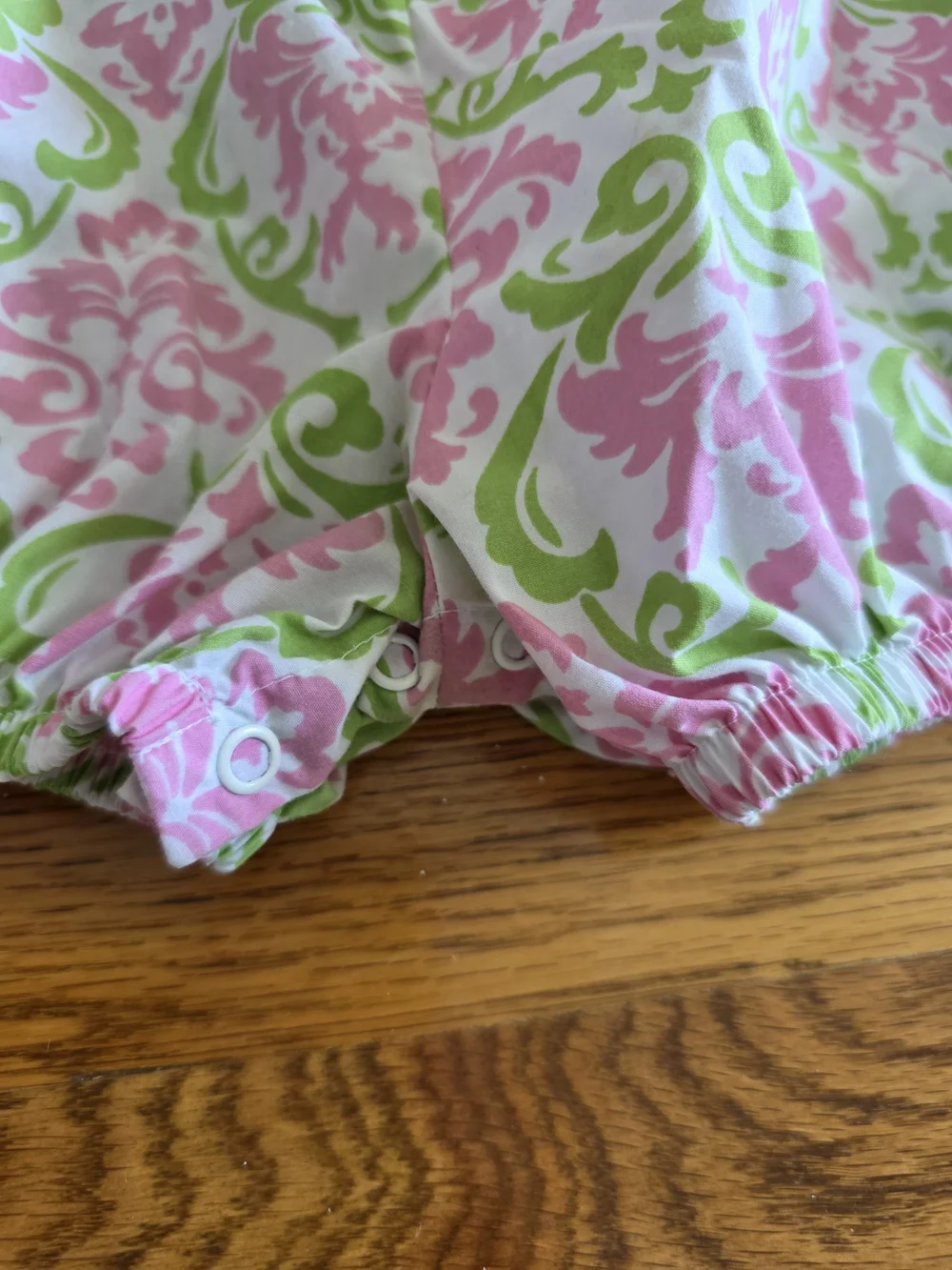 Kelly's Kids Pink & Green Patterned Girls Romper
